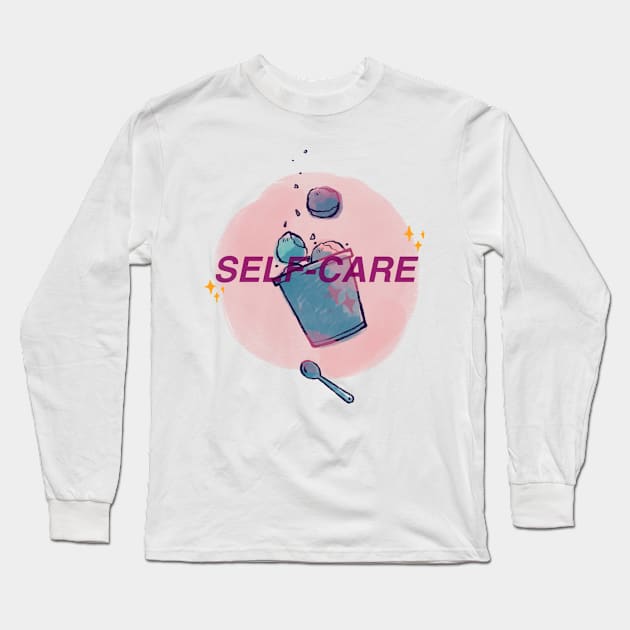 Self-Care Series - Ice Cream Bucket Long Sleeve T-Shirt by Merch(ing) Shitpost